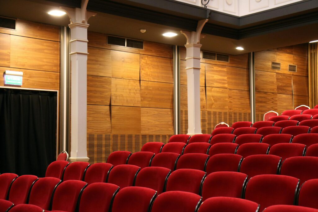 Theatre seats seen from the stage